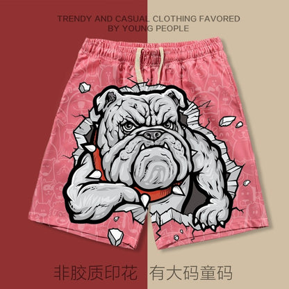 Domineering Dog Printed Beach Pants Men's Shorts