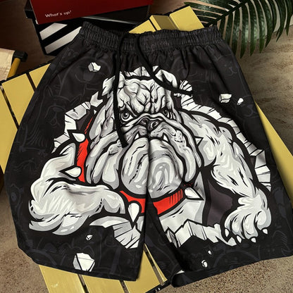 Domineering Dog Printed Beach Pants Men's Shorts