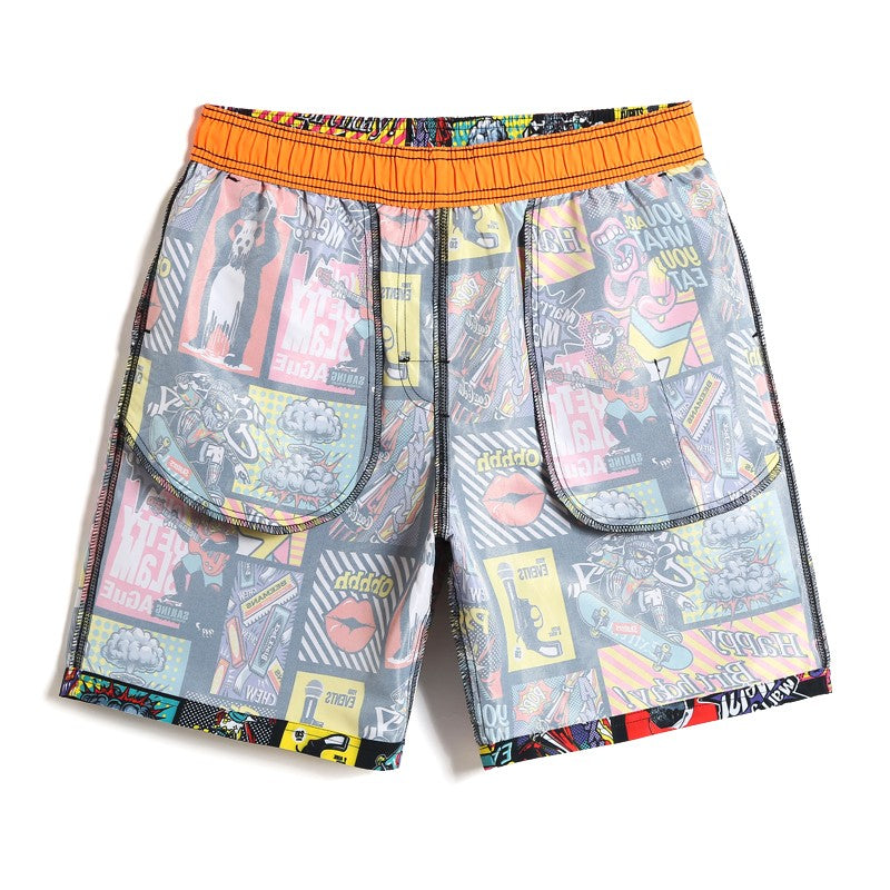 Seaside men's beach pants boxer five-point shorts