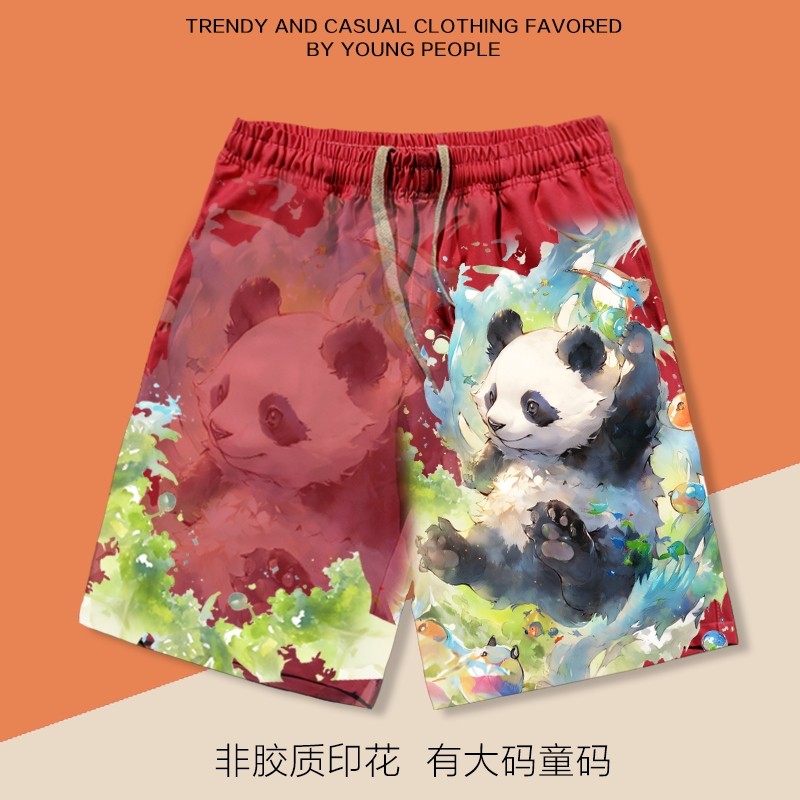 Panda men shorts summer loose beach pants