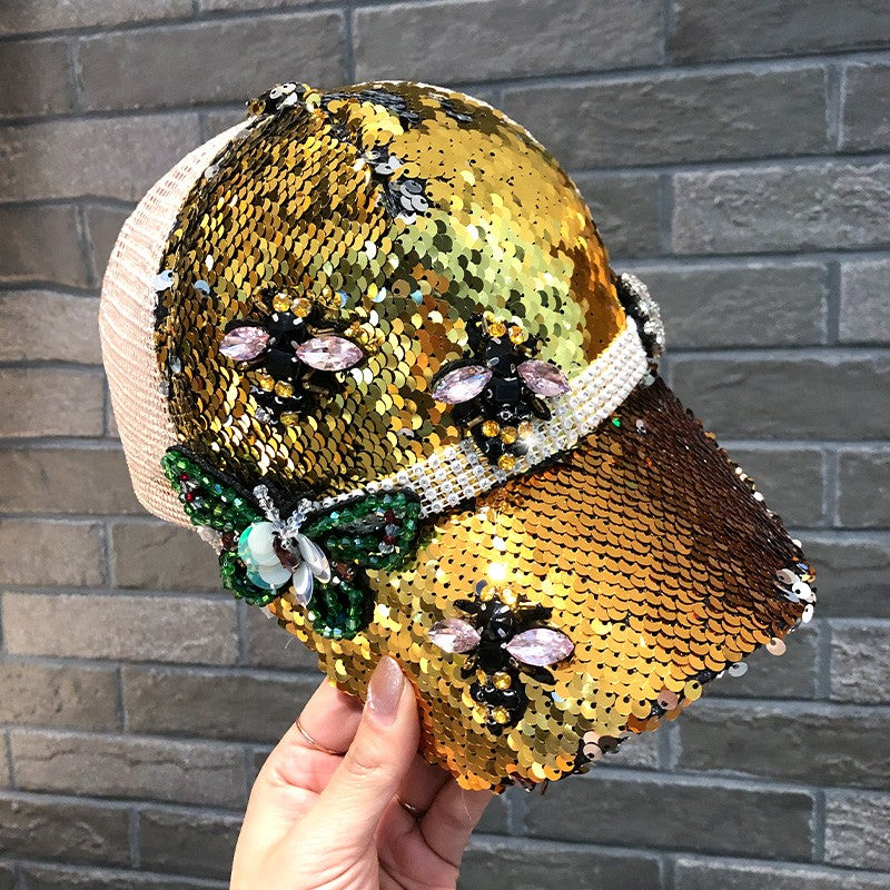 Female Fashion Sequined Peaked Hat Baseball Cap