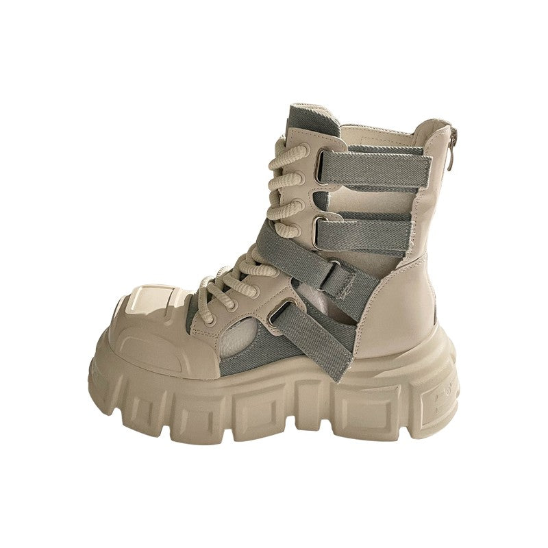 Short-barrel Martin boots Velcro sandals