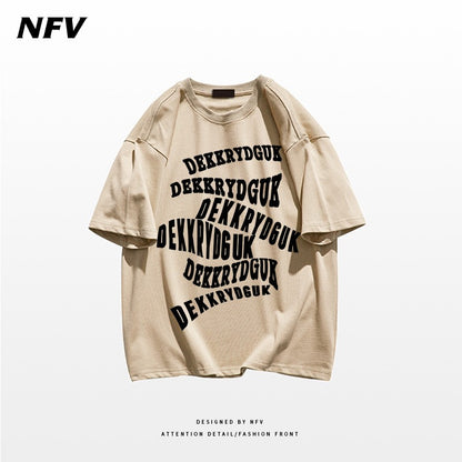 Summer Hiphop High Street Creative Letter Printing Pure Cotton T-shirt