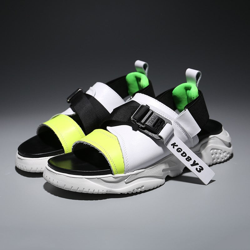 Men's sandals color blocking beach shoe trend