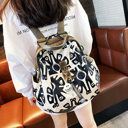 Multicolour printed lightweight backpack bag