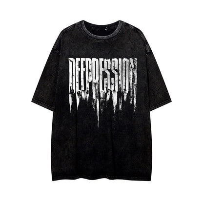 Oversized t-shirts dissolved letter print summer street hip-hop loose top