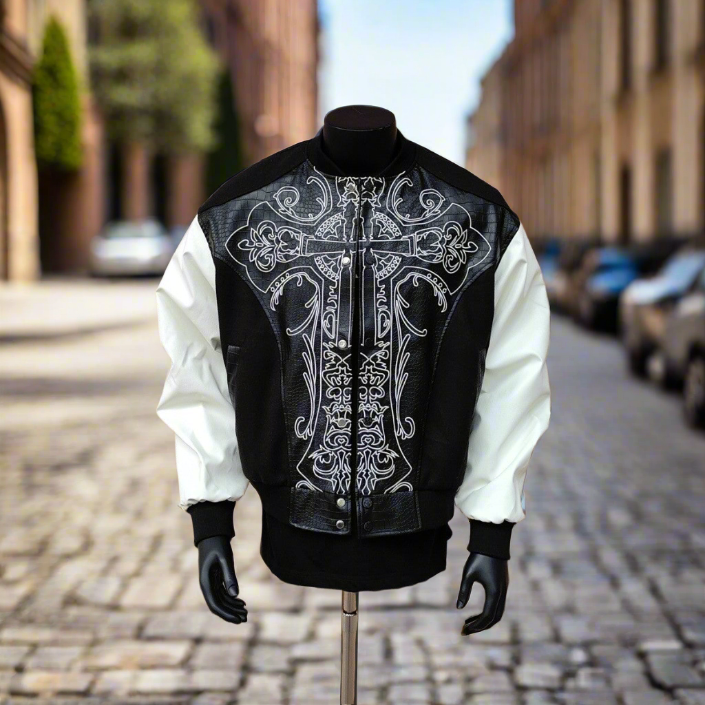 Gothic style stitching baseball leather jacket autumn loose trend coat