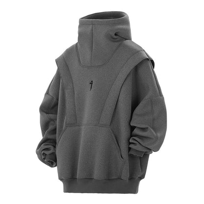 Hoodies pocket high collar sweatshirt men's autumn loose fashion hoodie jacket