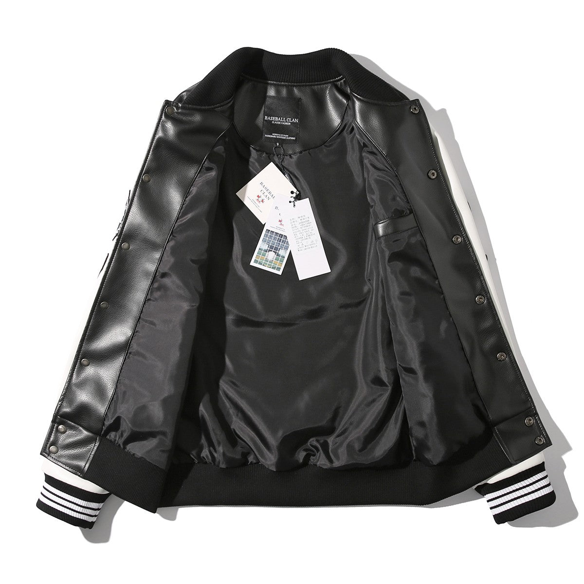 PU leather baseball jacket winter unisex loose leather jacket