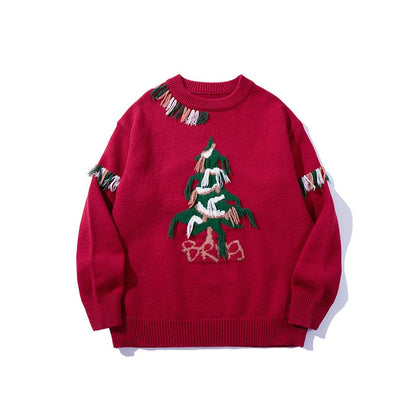 Christmas tree sweater red battle robe new one-piece suit oversize