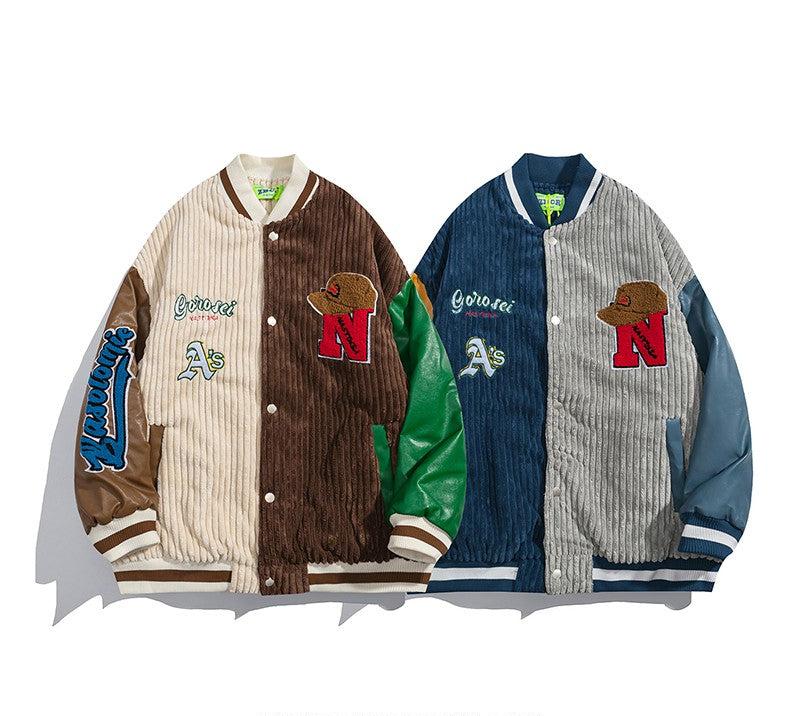 Men's embroidery baseball jacket winter cotton unisex jacket