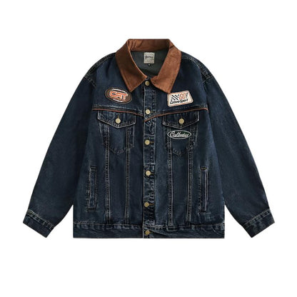 Denim  men's spring and autumn tops loose jacket