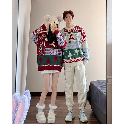 Christmas couple outfit winter new super hot sweater