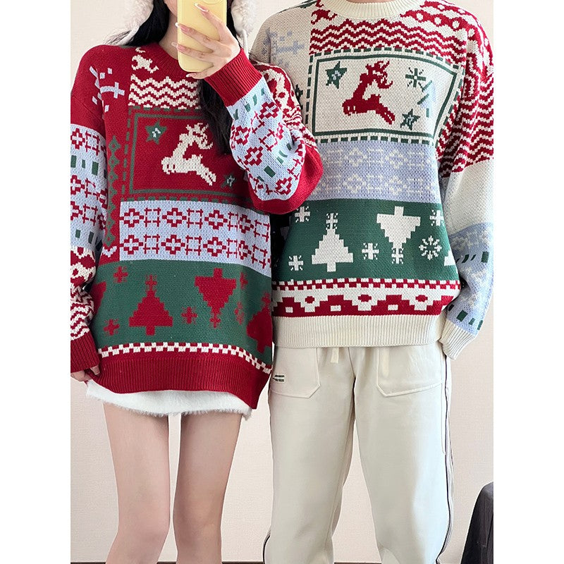 Christmas couple outfit winter new super hot sweater