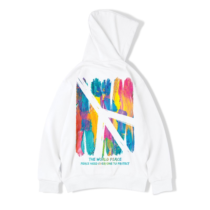 Hoodies colore splash oversize trendy couple wear