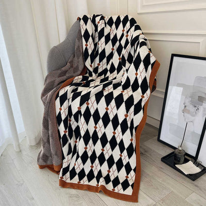 Summer light luxury retro sofa blanket high-end single blanket nap office air conditioning shawl pure cotton aviation blanket