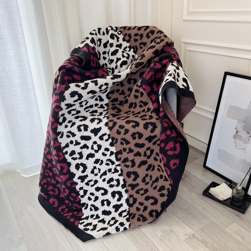 Coperta leopardata di lusso di alta qualità, leggera, quattro stagioni, coperta per il pisolino, coperta per divano lavorata a maglia, coperta per letto, coperta per letto