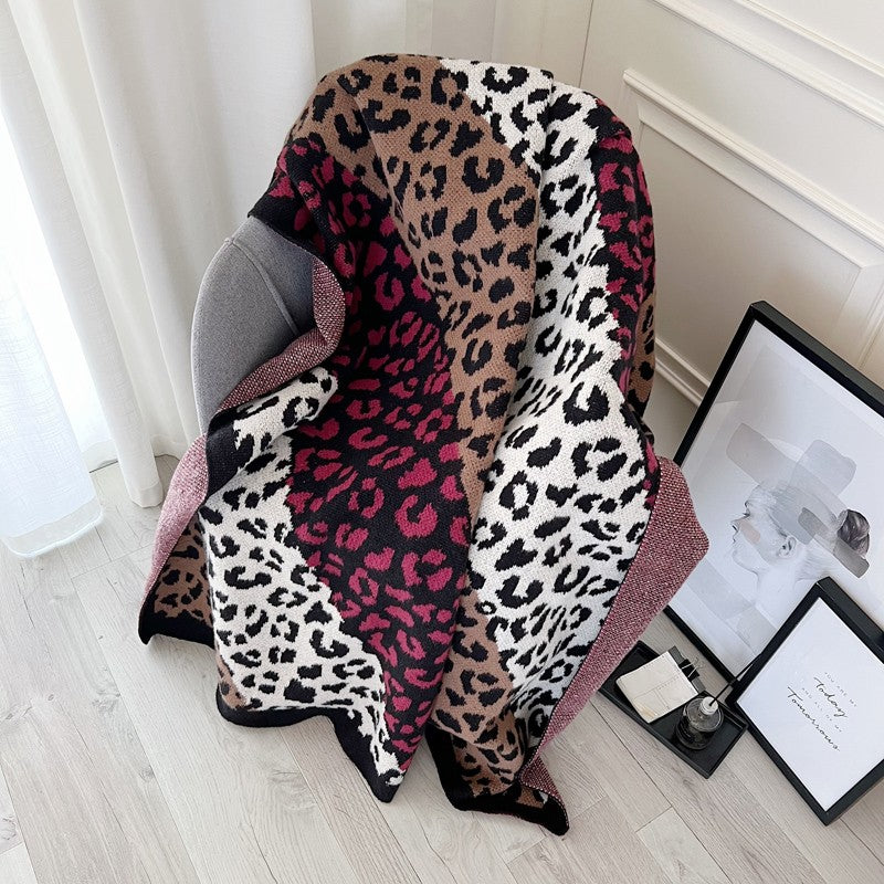 Coperta leopardata di lusso di alta qualità, leggera, quattro stagioni, coperta per il pisolino, coperta per divano lavorata a maglia, coperta per letto, coperta per letto