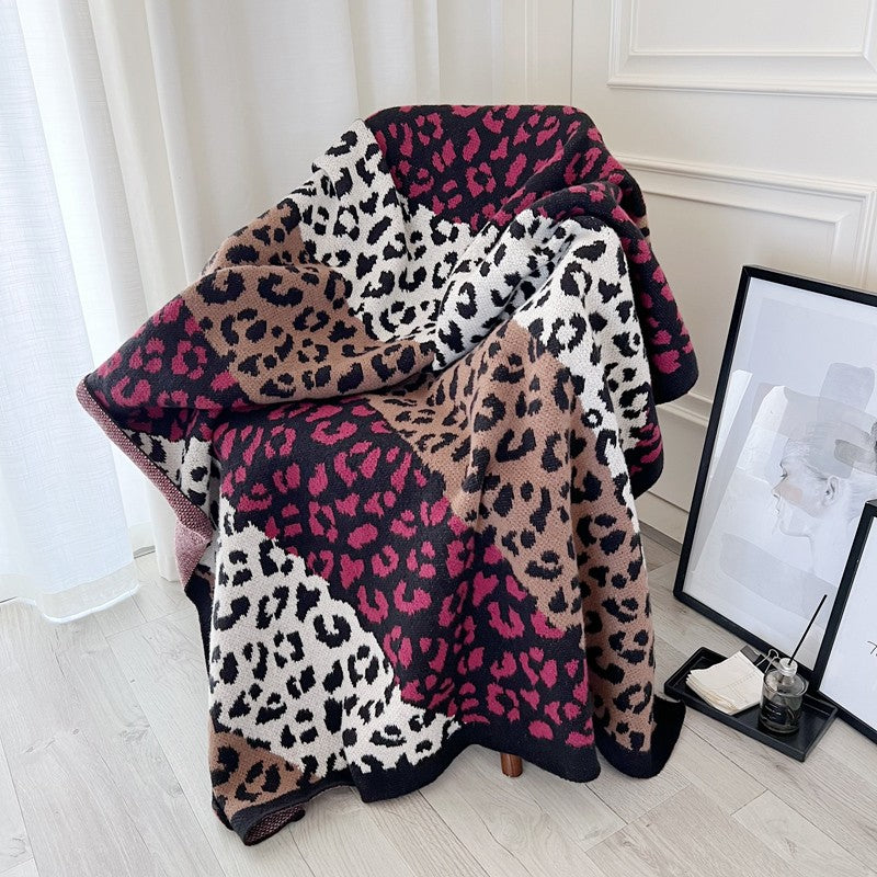 Coperta leopardata di lusso di alta qualità, leggera, quattro stagioni, coperta per il pisolino, coperta per divano lavorata a maglia, coperta per letto, coperta per letto