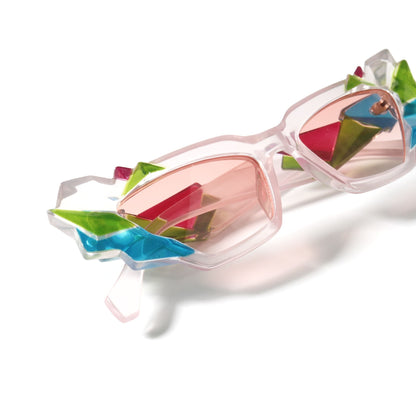 Unique ore cutting myopia crystal sunglasses