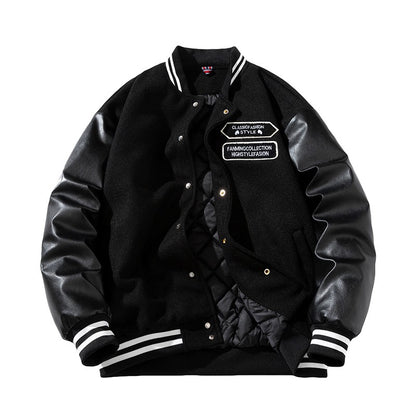 Woolen embroidered winter jackets men and women cotton coat baseball jacket