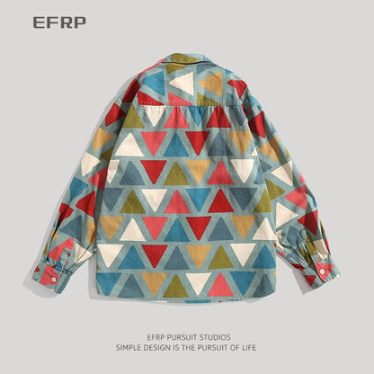 Colorful triangle regular arrangement unisex longsleeve shirt