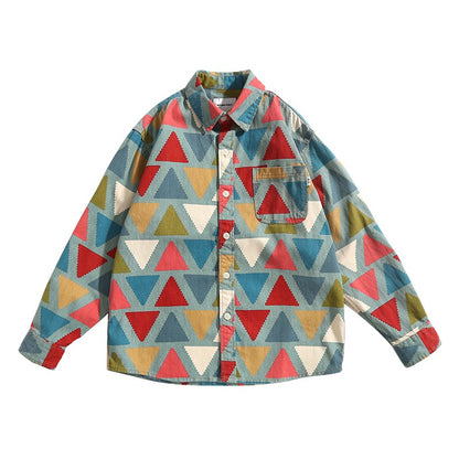 Colorful triangle regular arrangement unisex longsleeve shirt