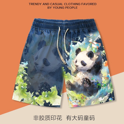 Panda men shorts summer loose beach pants