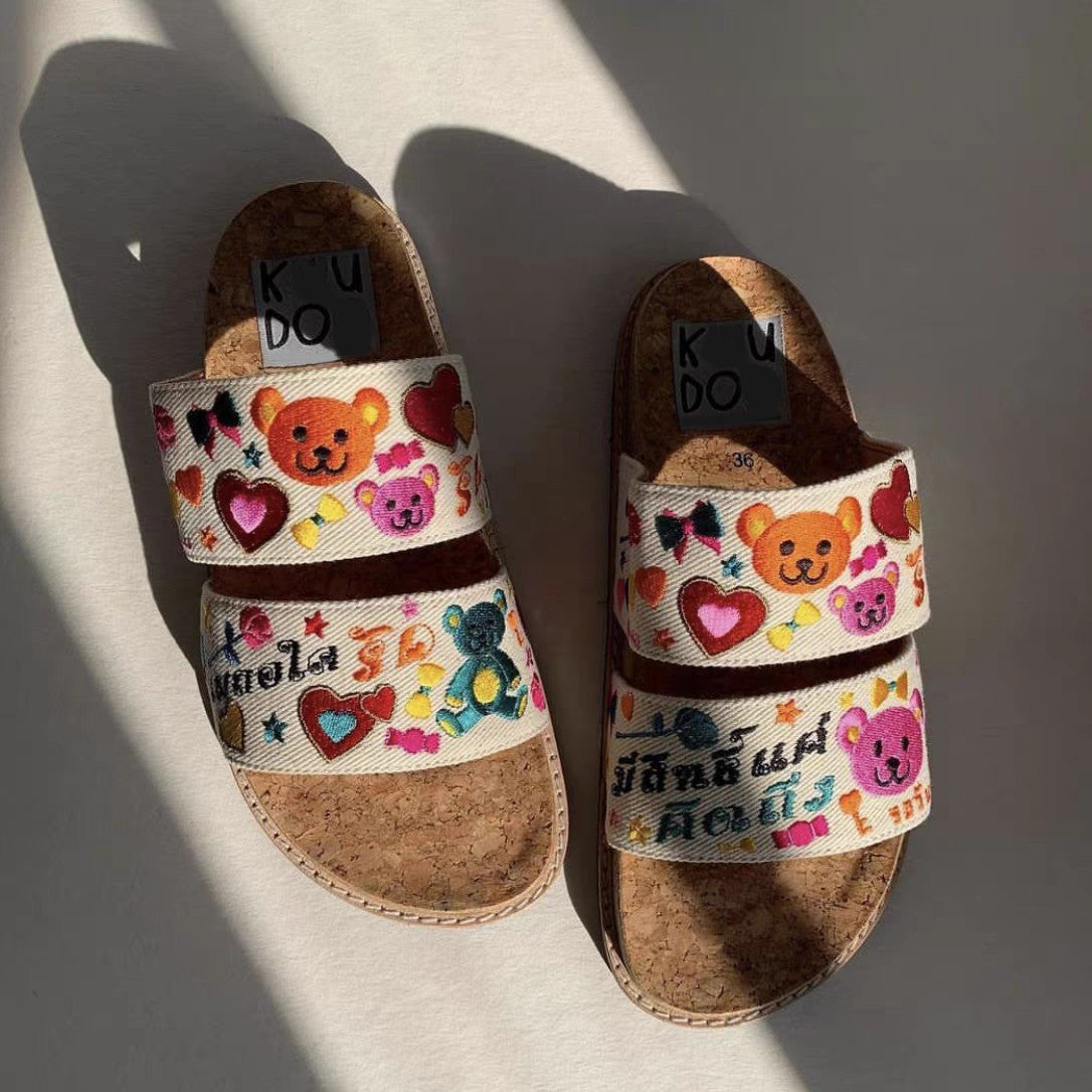 Embroidered slippers