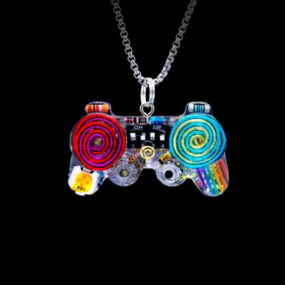 Original cyberpunk necklace hip-hop game controller pendant keychain