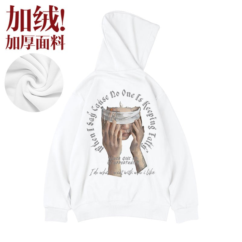 Heavyweight hooded sweatshirt for men