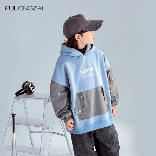 Children's clothing winter boys girls big children hoodies thickened sweater