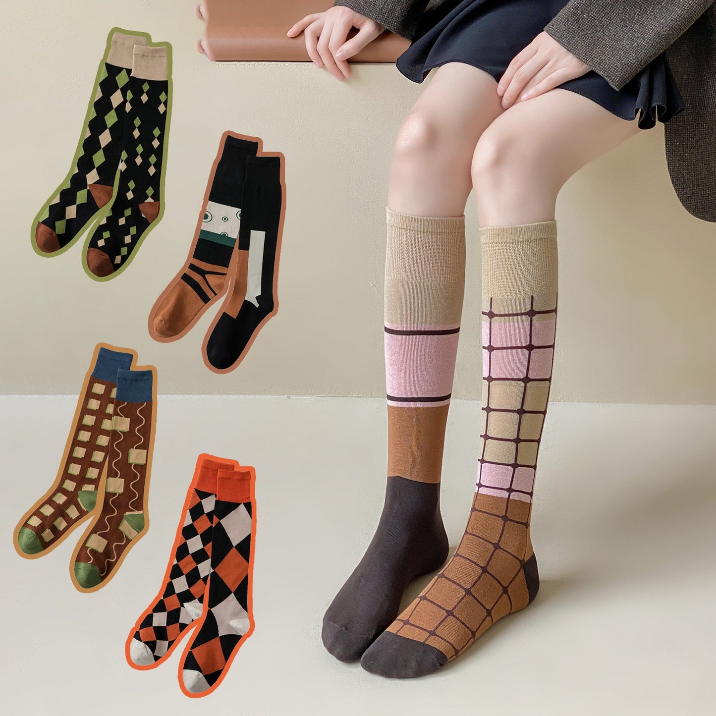 Women's socks autumn and winter unisex pile stockings trendy long tube cotton