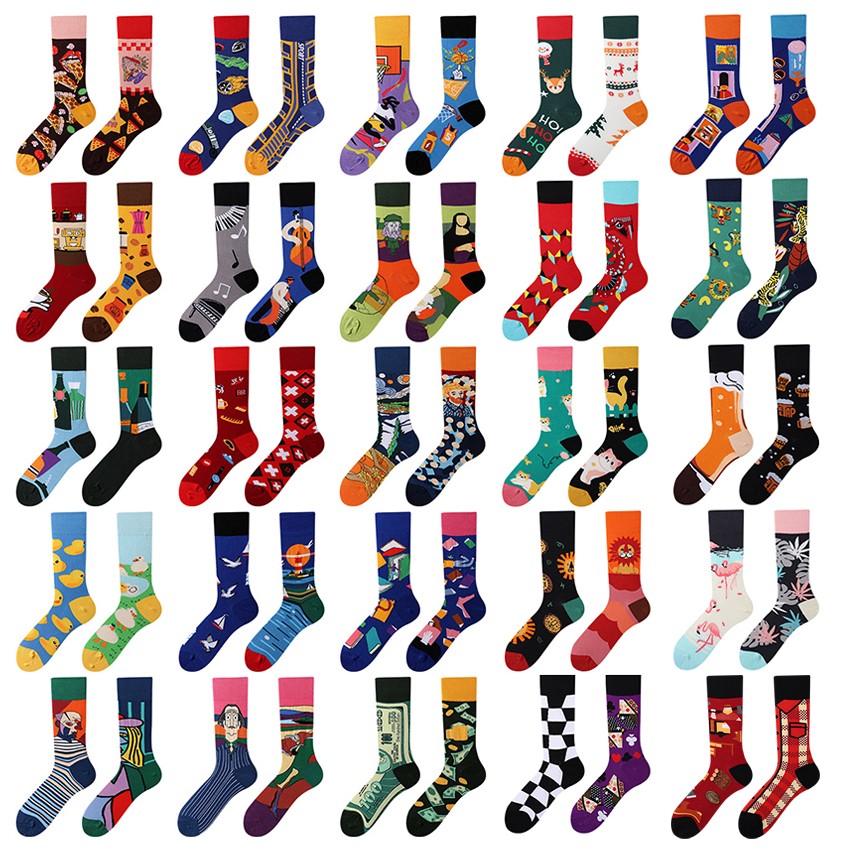 Trendy socks original men and women cartoon creative middle tube cotton socks