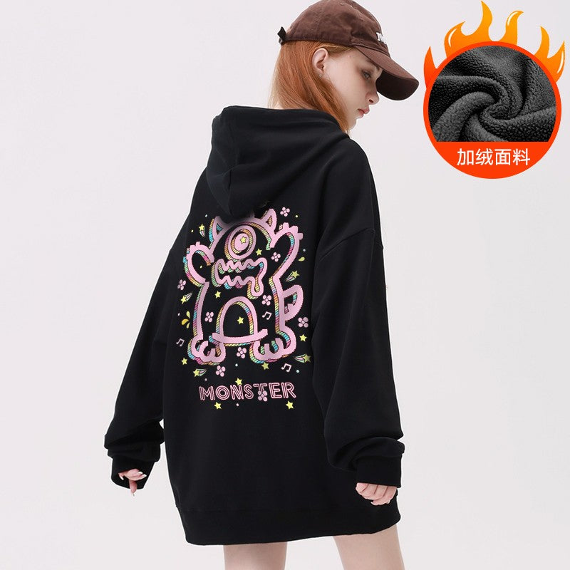 Black sweatshirt women hooded