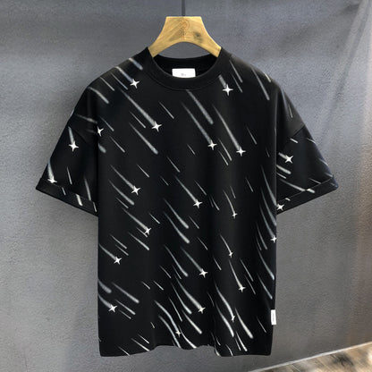 Shower Fully Printed Heavy Short-Sleeved T-Shirt Men's Summer Loose T-Shirt Couple