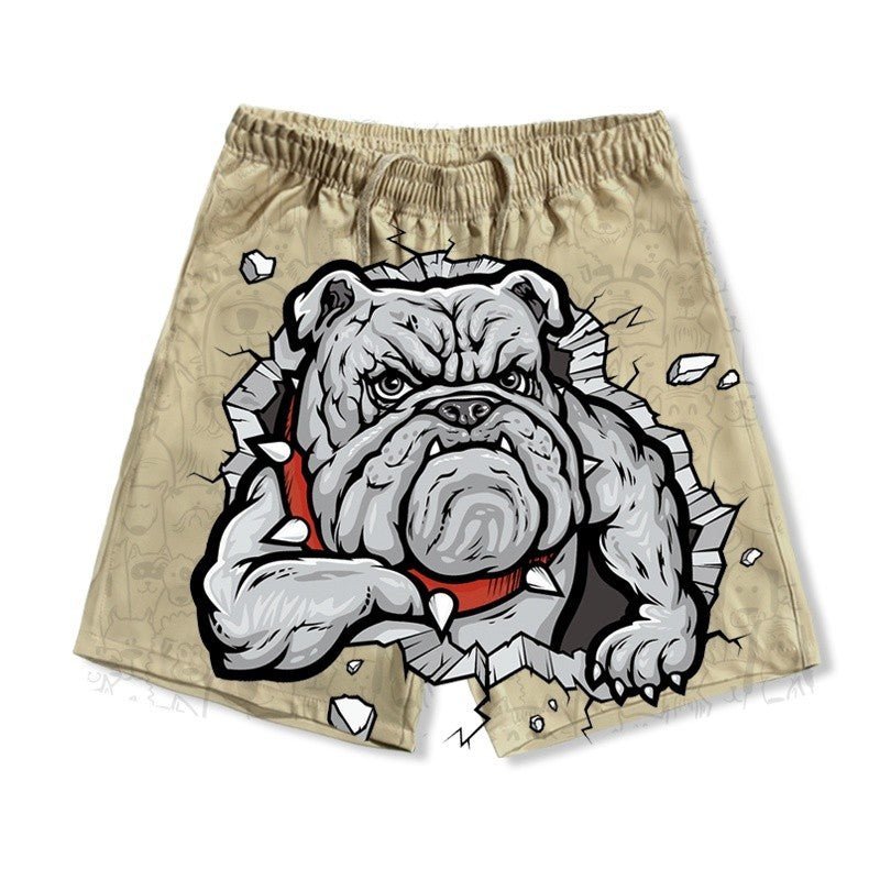 Domineering Dog Printed Beach Pants Men's Shorts