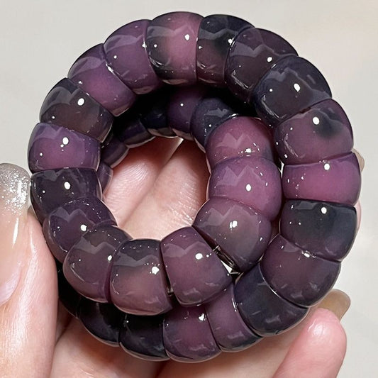 Purple Grape Pig Large Bodhi Root Wrapped Finger Soft Playing Bracelet