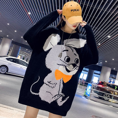 Graphic knit styles casual women's sweater