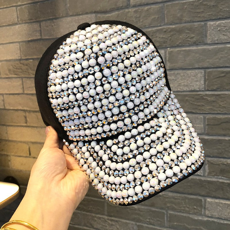 Versatile pearl diamond baseball cap