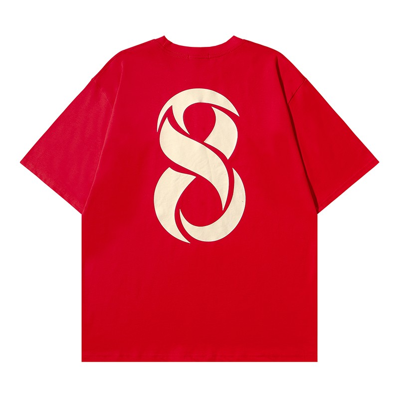 Chic 8 retro alphabet printed T-shirt