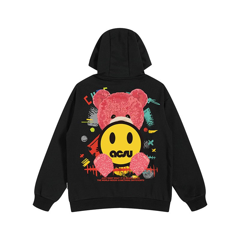 Little Bear Smiley Face hoodies Men's Loose Oversize Unisex Hoodie