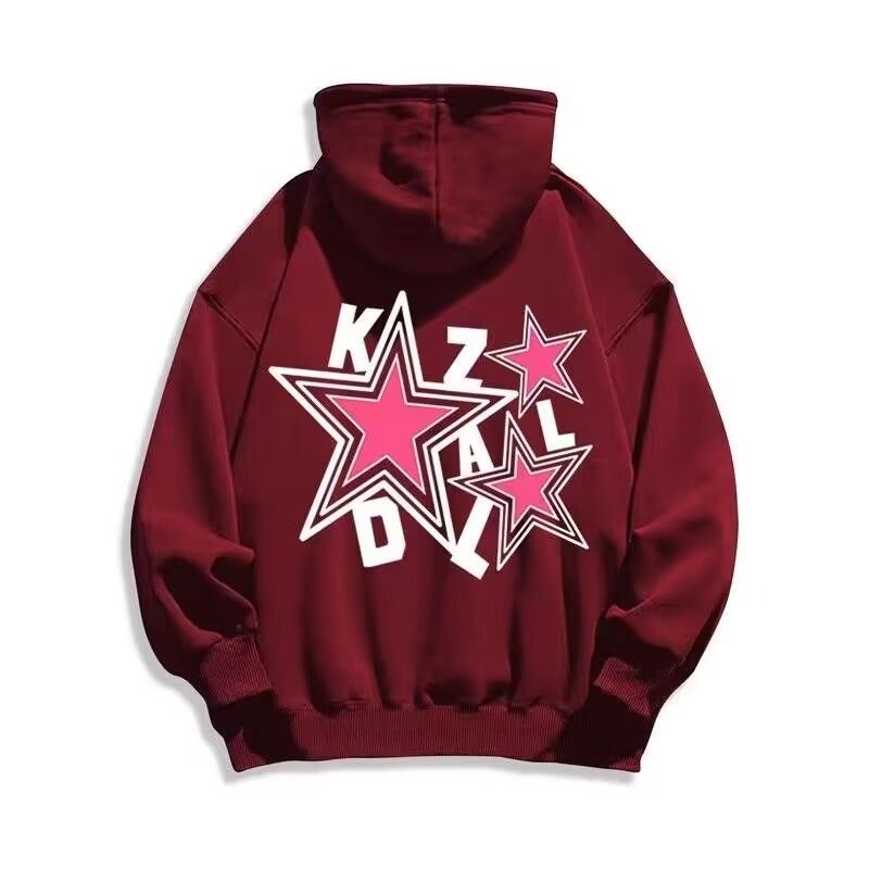 Loose star print hoodie