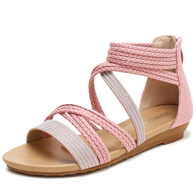 Cross strap sandals for women's summer shoes