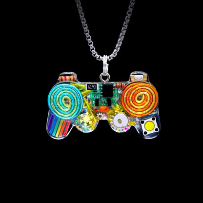 Original cyberpunk necklace hip-hop game controller pendant keychain