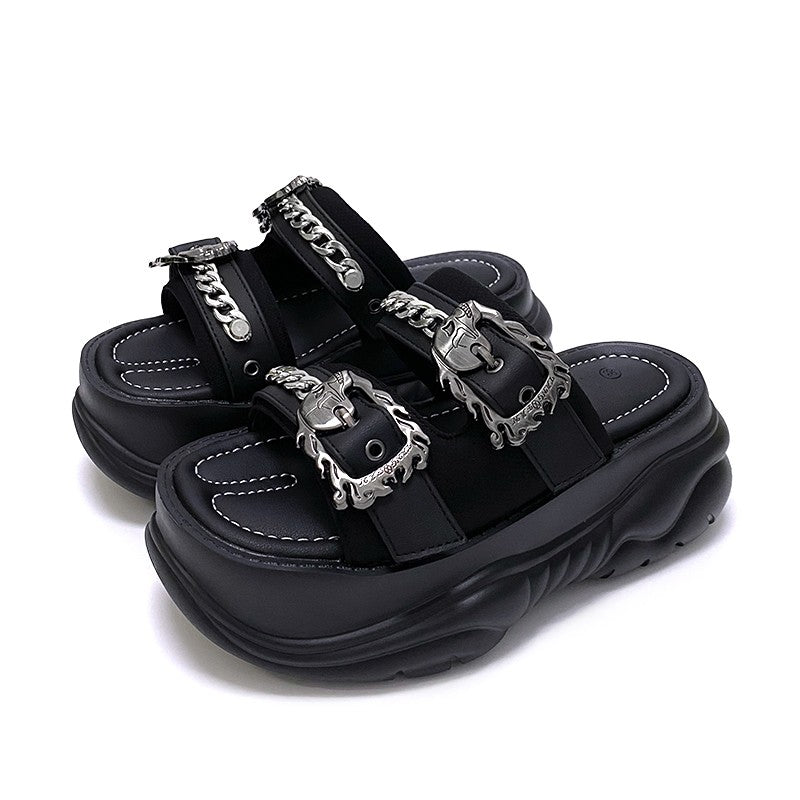 Women Subcultural Heightening Bottom Slippers Summer Sandals