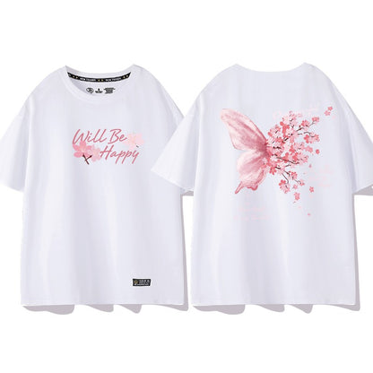 Butterfly t-shirt women's summer wear