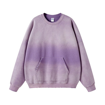 Chapais Wash Spray Dye Worn Round Neck Unisex Oversize