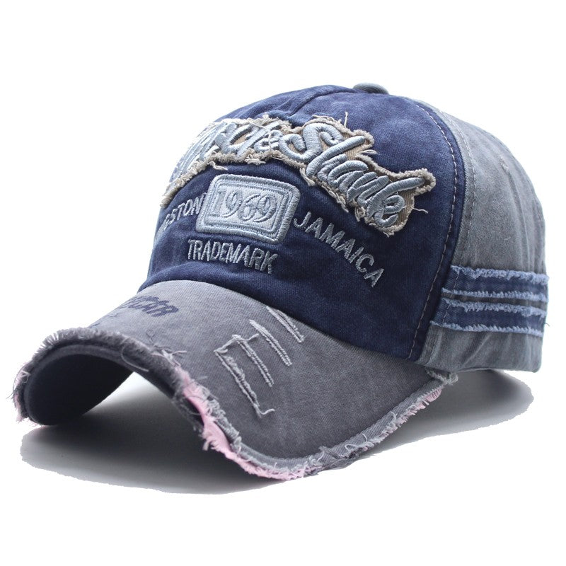 Hat Men's Retro Baseball Cap Washed Old Denim Cap