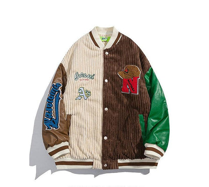 Men's embroidery baseball jacket winter cotton unisex jacket